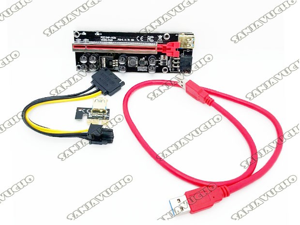 &u+ EXTENSOR TARJETA GRAFICA MINERIA 8 CONDENSADOR HX-008S